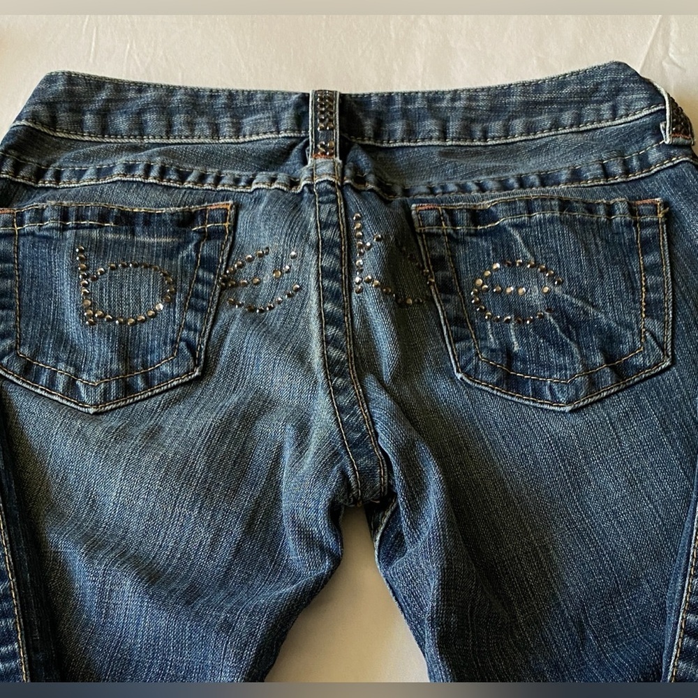 NWOT Bebe Blue Boot Cut Jeans with Classic Style with Rhinestones​​